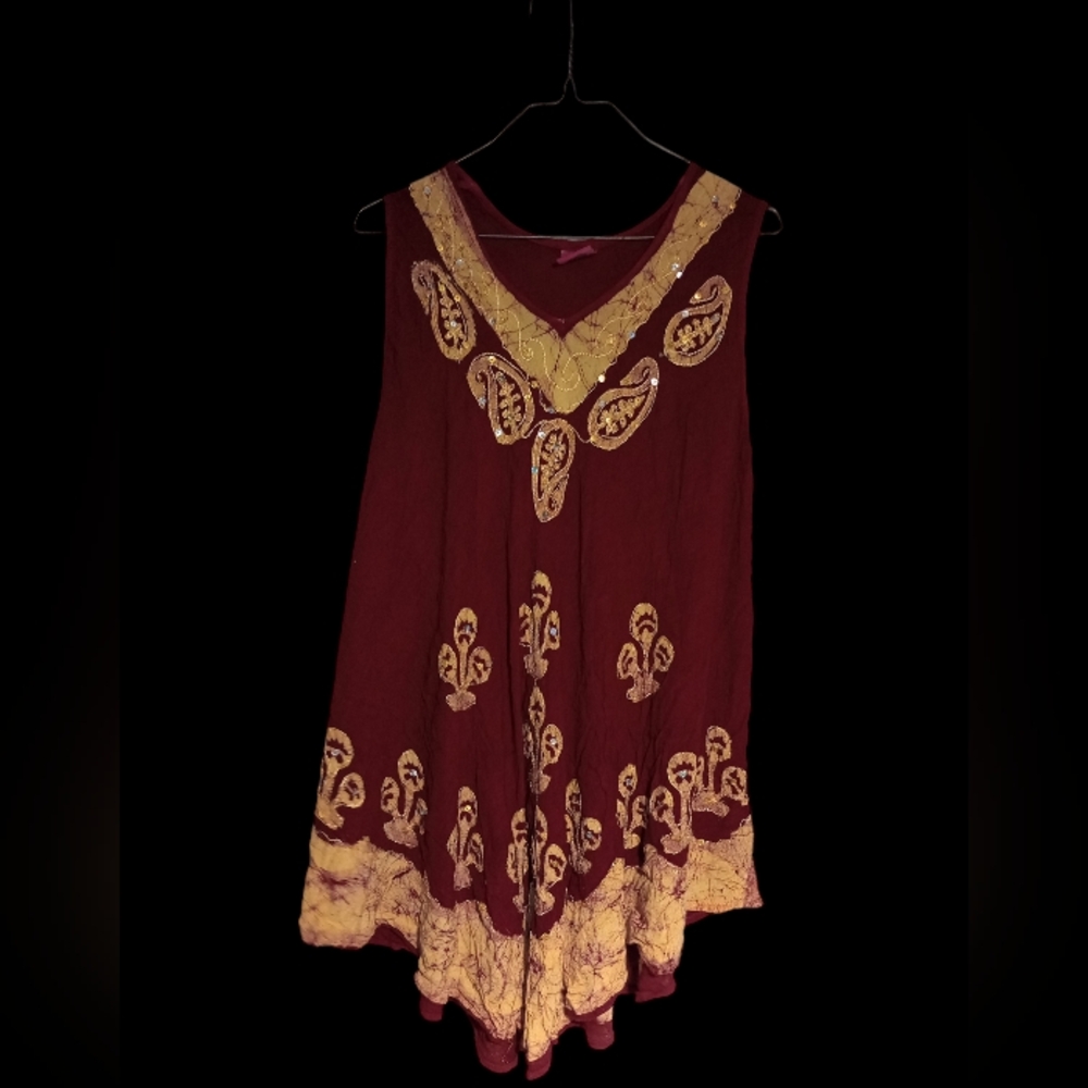 Boho maroon top